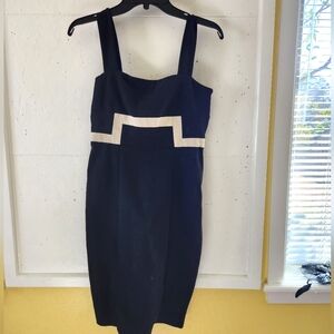 Diane Von Furstenberg Black and Cream Sheath Mini Dress - 6